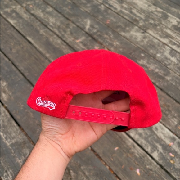 Vintage SNAP ON RACING hat red flag adjustable - Picture 3 of 6